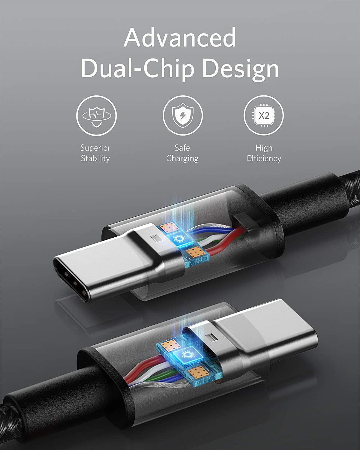 New Nylon USB-C to USB-C 100W Cable (10 ft)