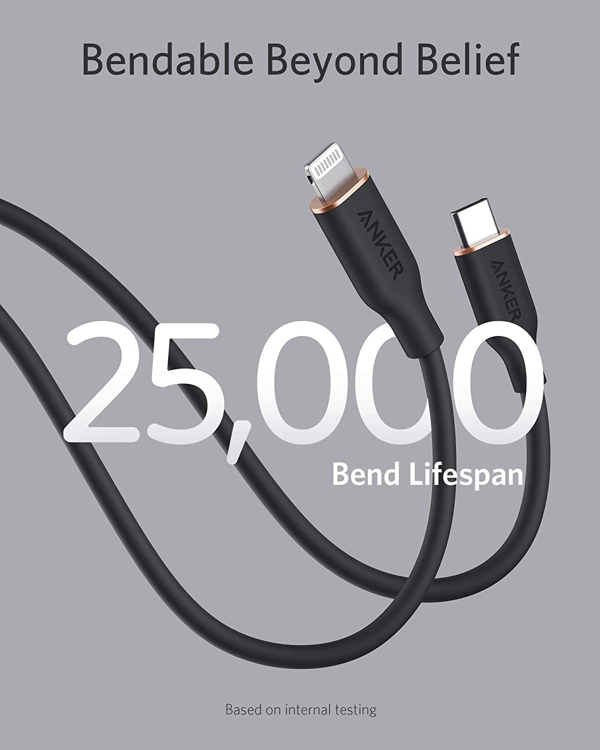 Anker <b>641</b> USB-C to Lightning Cable (Flow, 3ft Silicone)