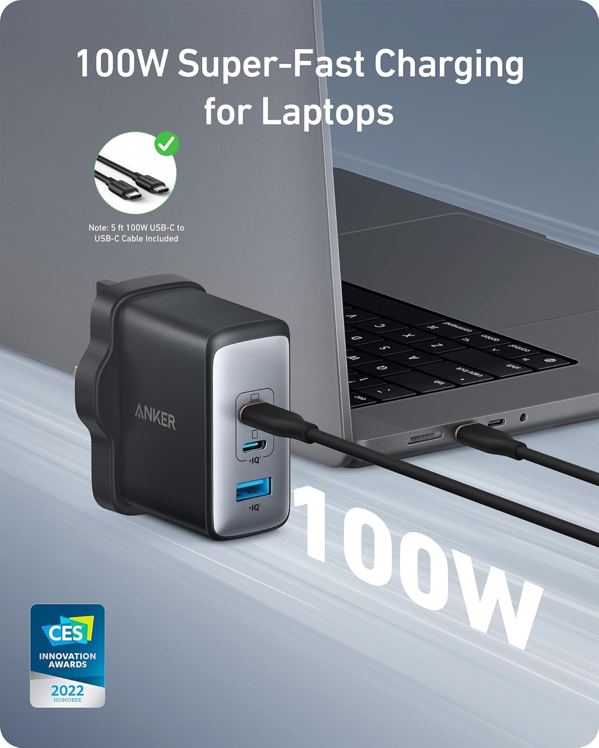 USB C Plug, Anker 100W USB C Charger, 736 Charger (Nano II 100W)