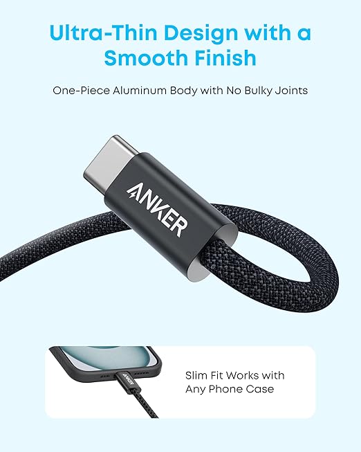 Anker 737 Power Bank (PowerCore 24K) + Anker Zolo USB-A to USB-C Cable