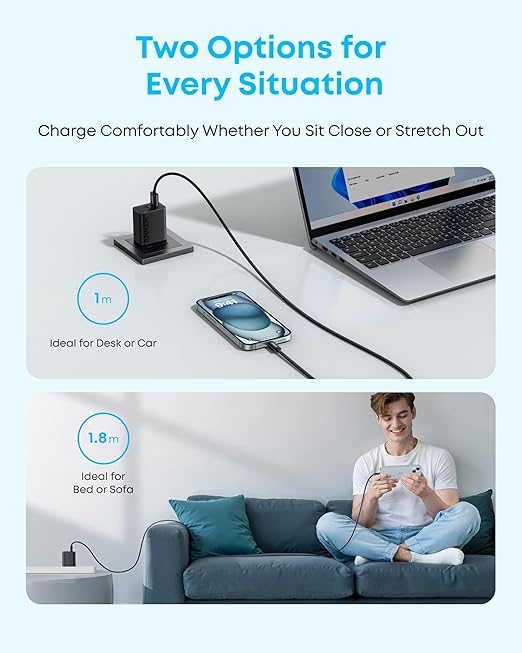 Anker 737 Power Bank (PowerCore 24K) + Anker Zolo USB-A to USB-C Cable
