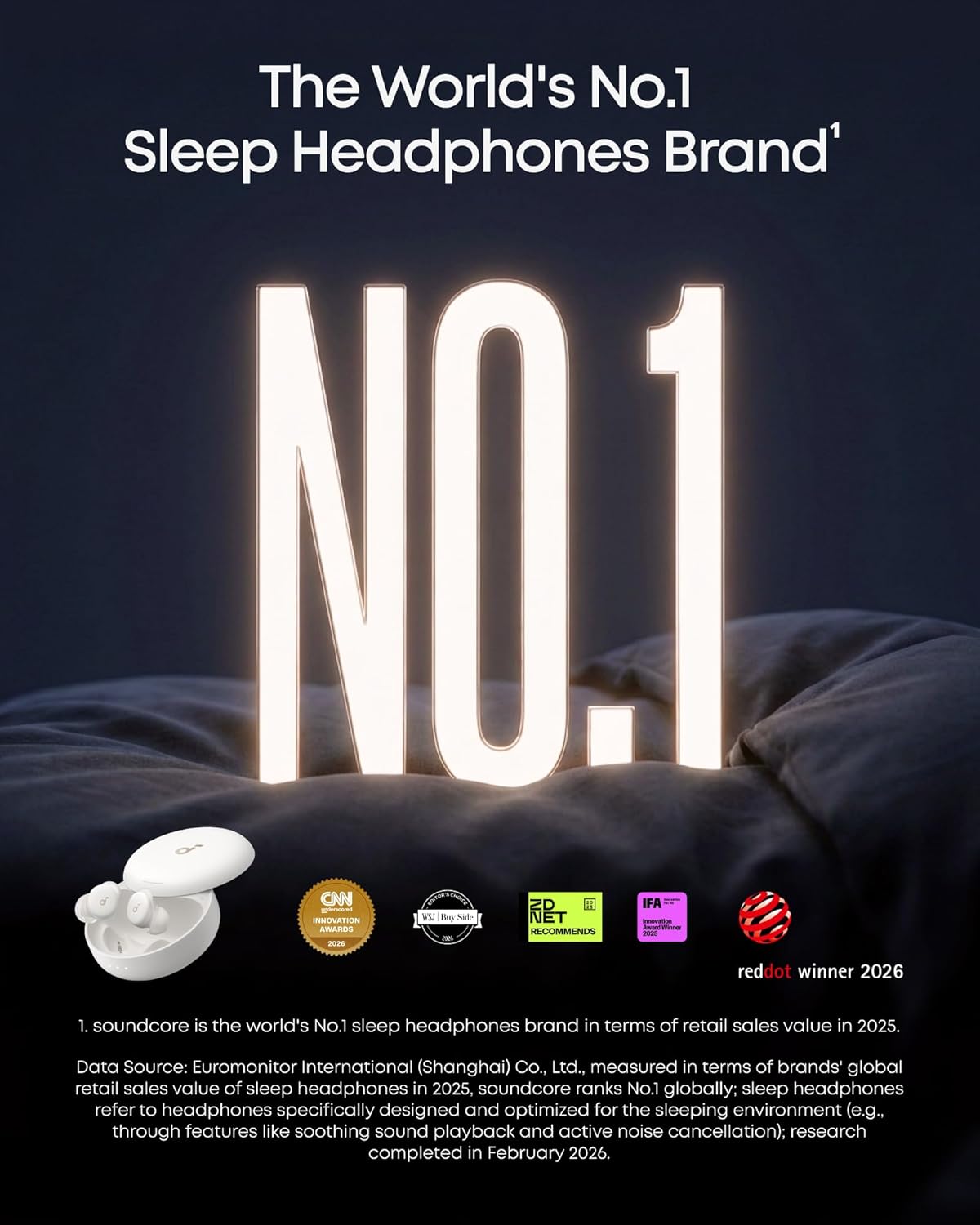 soundcore Sleep A30 The World's First Smart ANC Sleep Earbuds