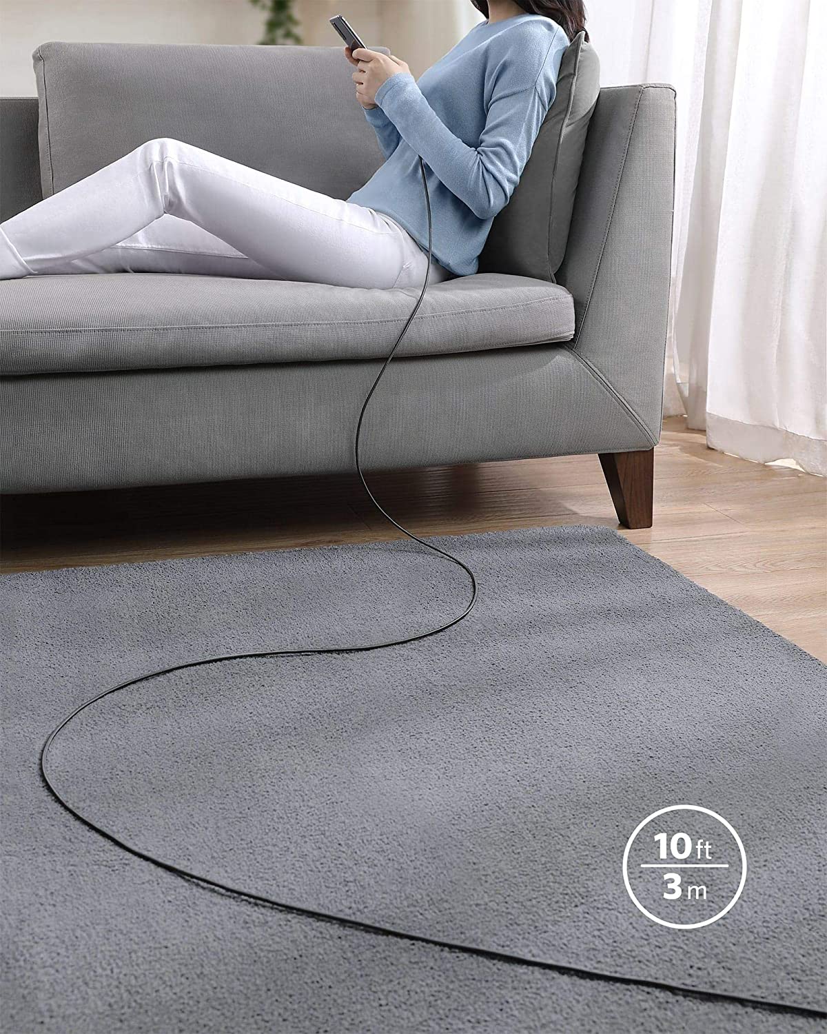 New Nylon USB-C to USB-C 100W Cable (10 ft)