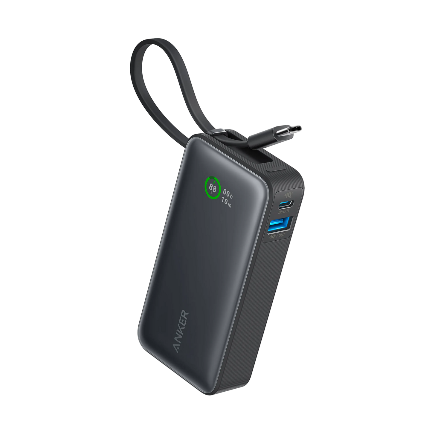 Anker Nano Power Bank 10000mAh 30W Built-In USB-C Cable + soundcore AeroClip Open Ear Headphone