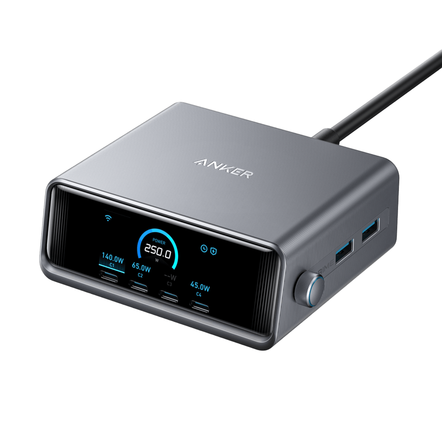 Anker Prime Desktop Charger 250W 6 Ports + Anker USB C to USB C Cable (3.3FT, 2Pack)