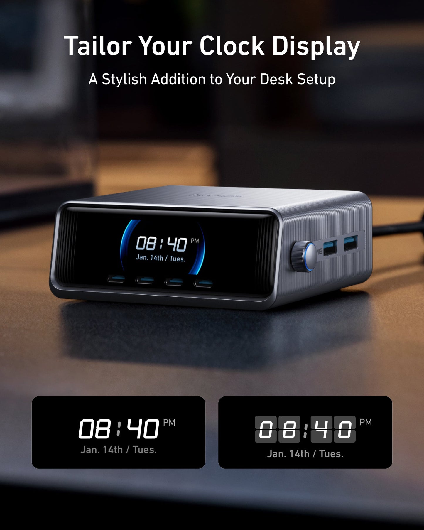 Anker Prime Desktop Charger 250W 6 Ports + Anker USB C to USB C Cable (3.3FT, 2Pack)
