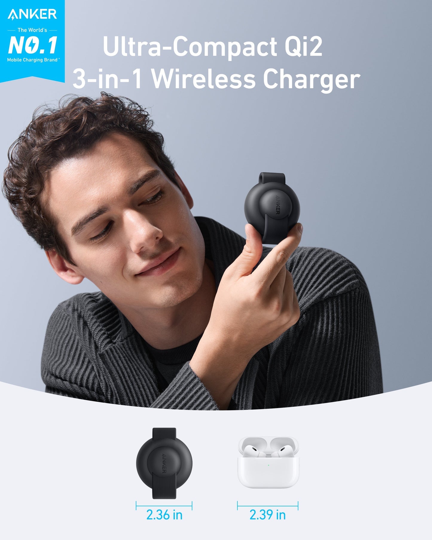 Anker MagGo Wireless Charger 3-in-1 Foldable Pad