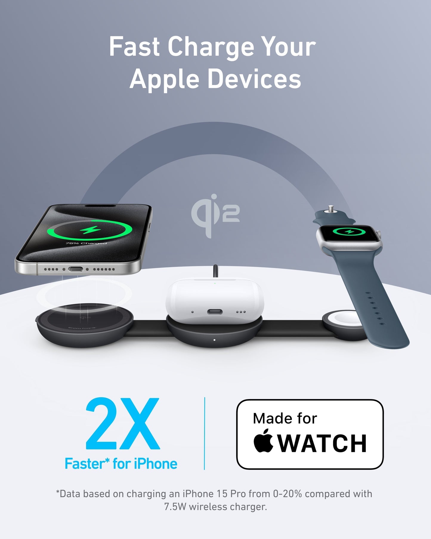 Anker MagGo Wireless Charger 3-in-1 Foldable Pad