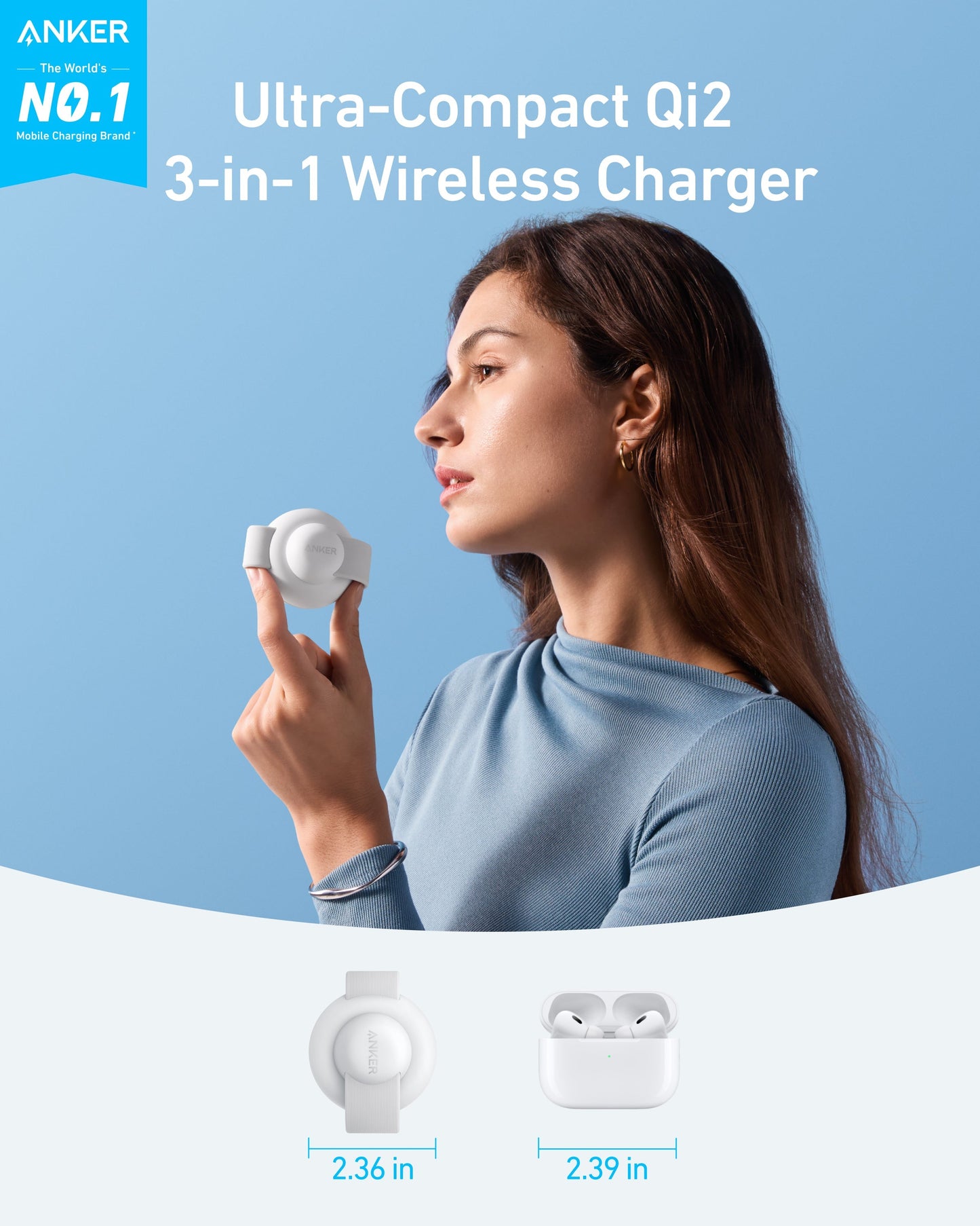 Anker MagGo Wireless Charger 3-in-1 Foldable Pad