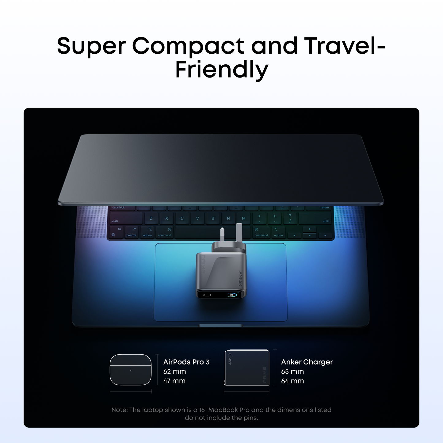 Anker Prime Charger (160W, 3 Ports, Smart Display)
