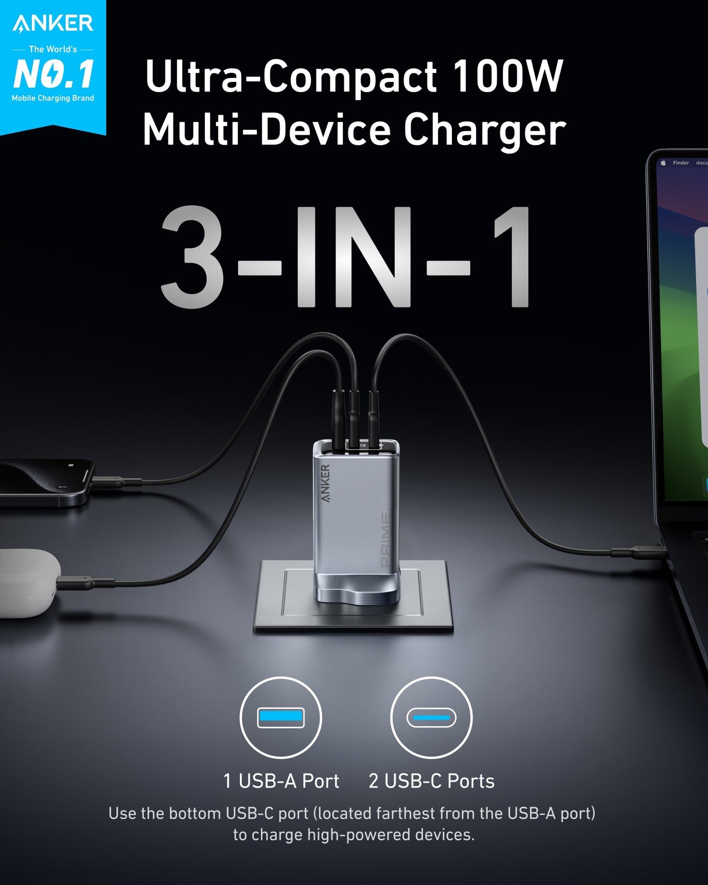 Anker Prime Wall Charger 100W 3 Ports