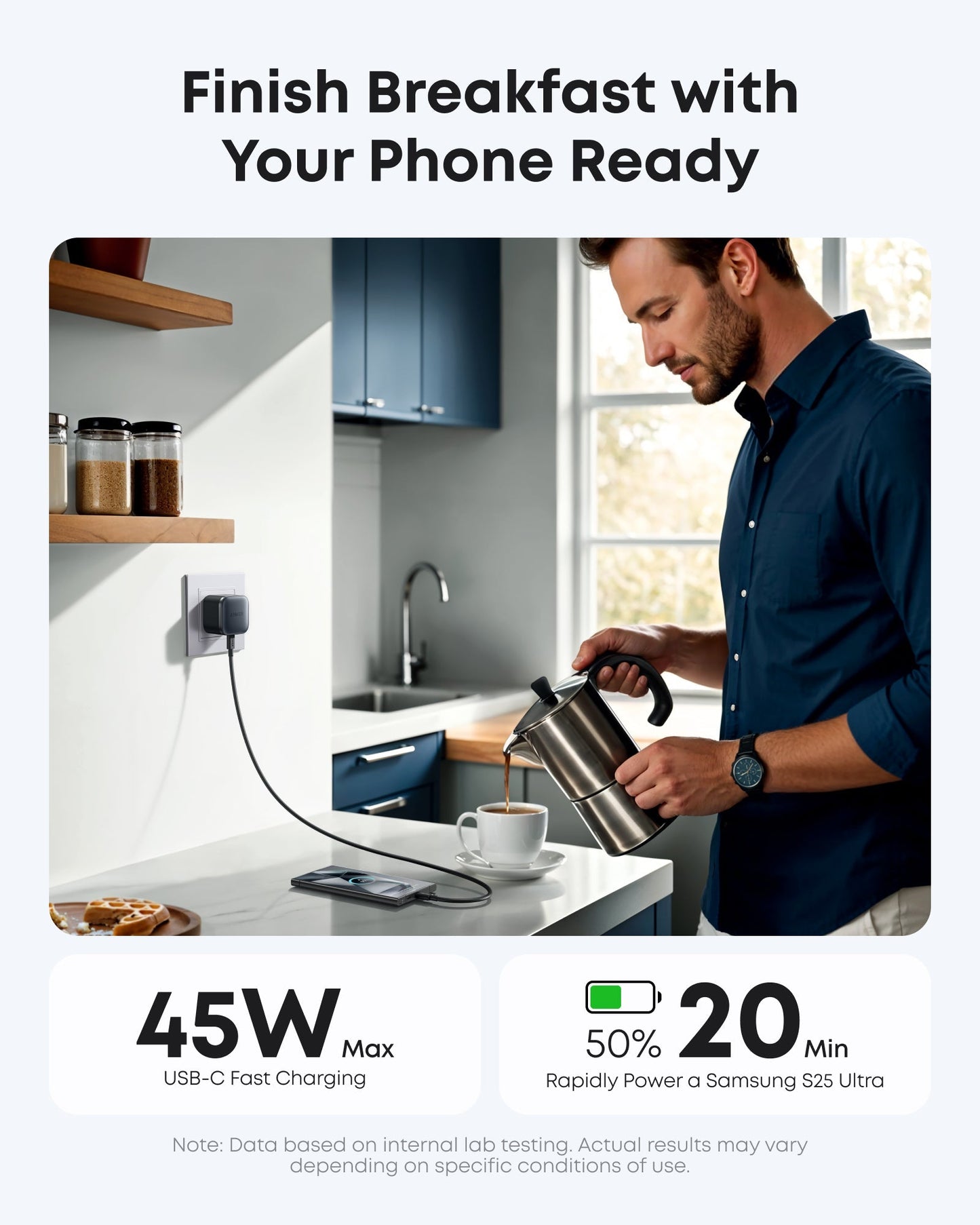 Anker Nano Wall Charger 45W USB-C Compact and Foldable Charger