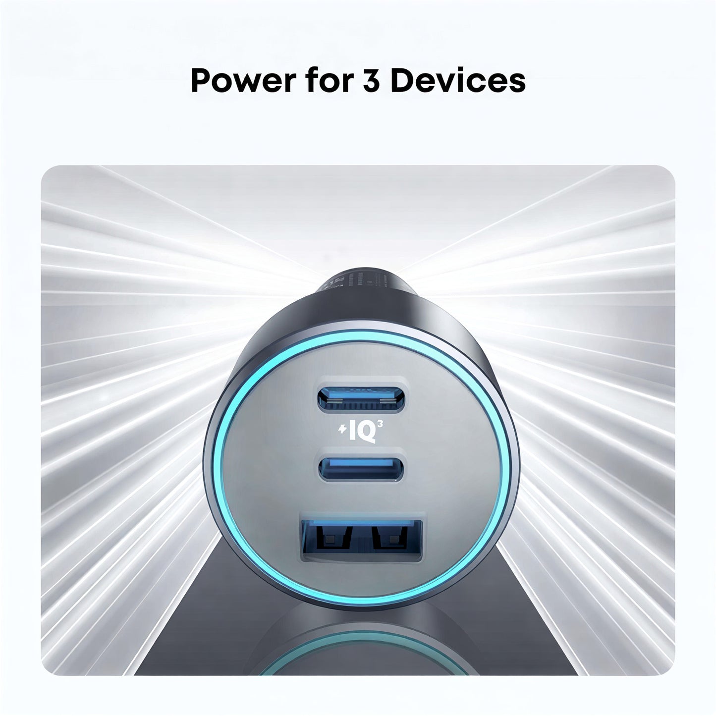 Anker 335 Car Charger, 67W, 3-Port with 2 USB-C and 1 USB-A, Black