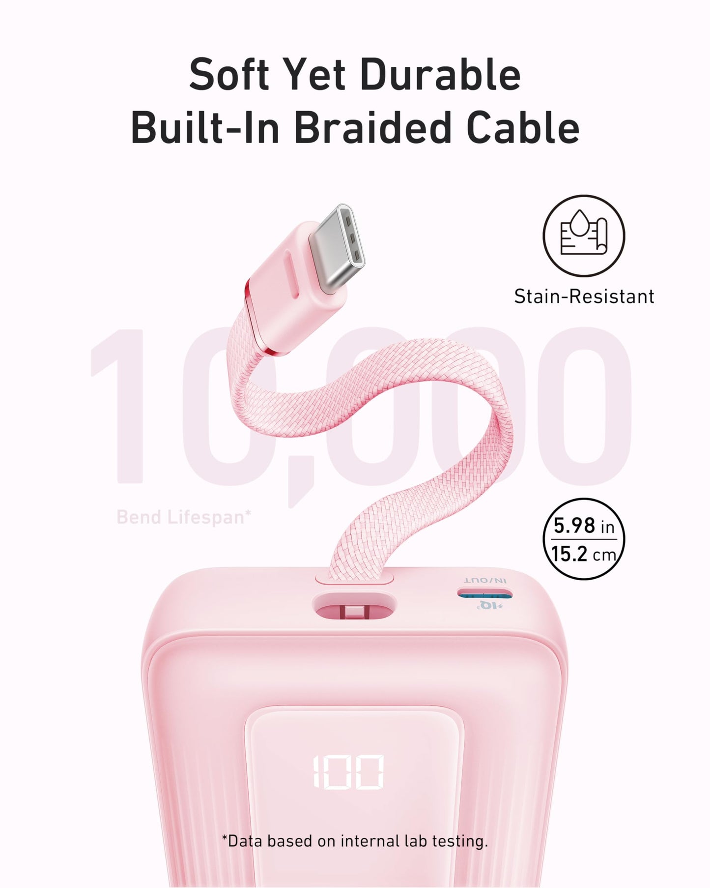 Anker Power Bank 10000mAh 30W Built-In USB-C Cable