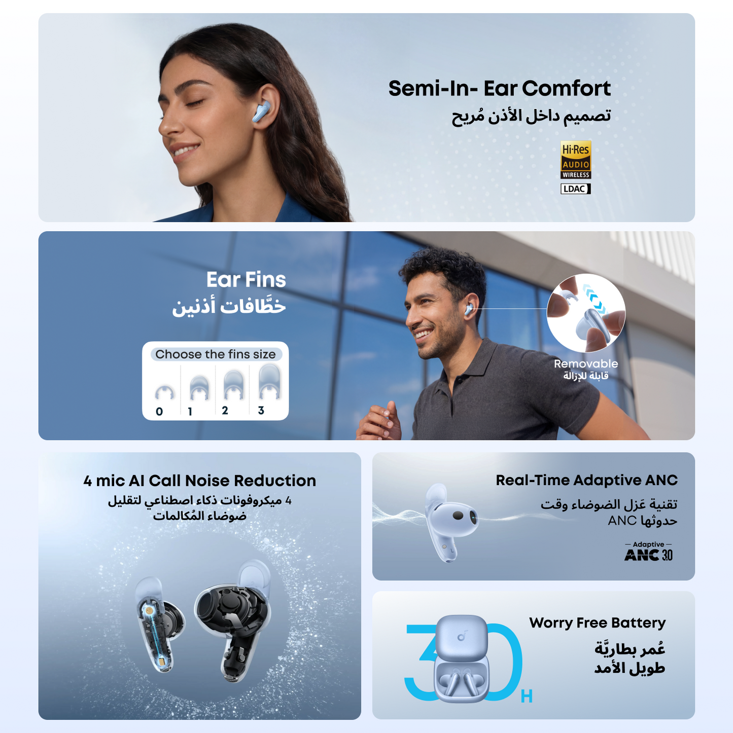 Liberty Buds Half-In-Ear Design and Real-Time Adaptive ANC