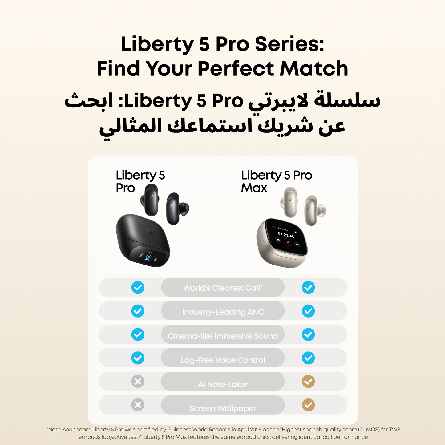 Liberty 5 Pro | Noise Cancelling Earbuds for Clear Calls