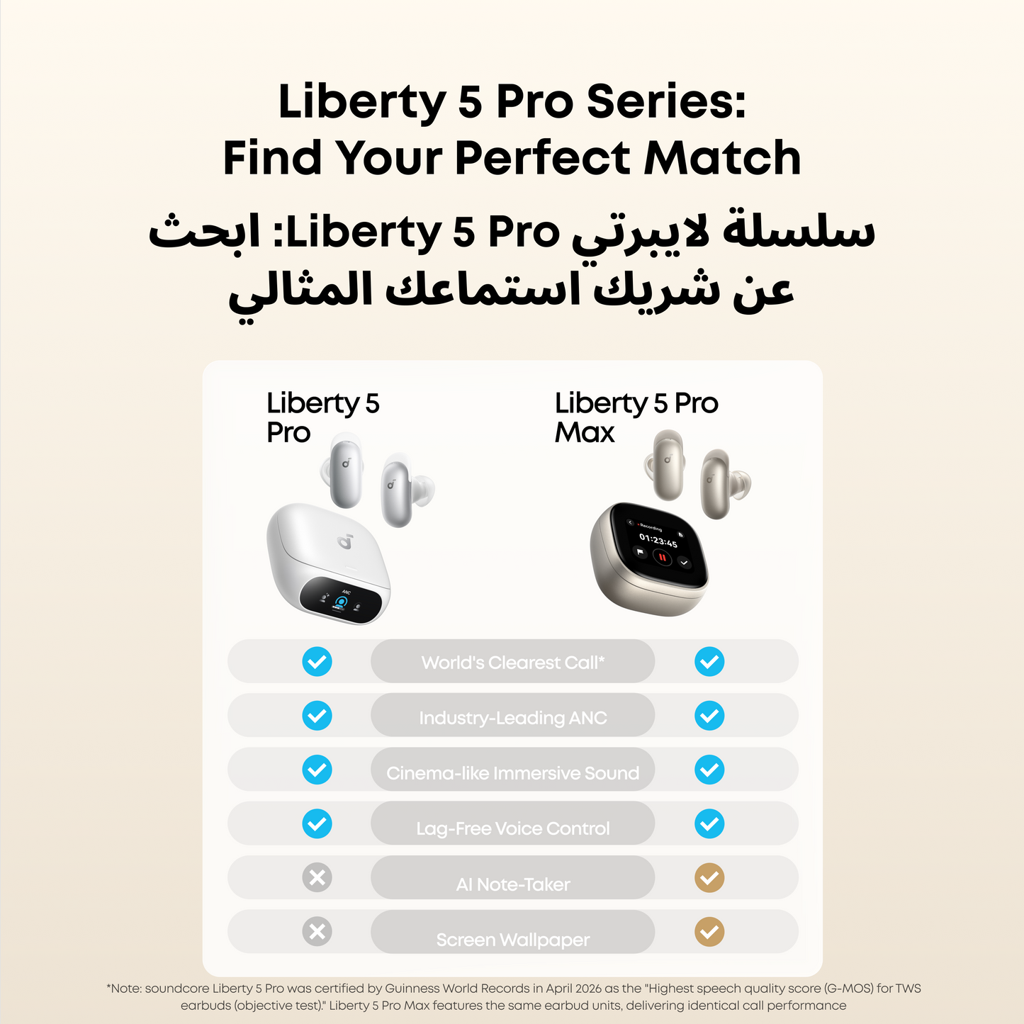 Liberty 5 Pro | Noise Cancelling Earbuds for Clear Calls