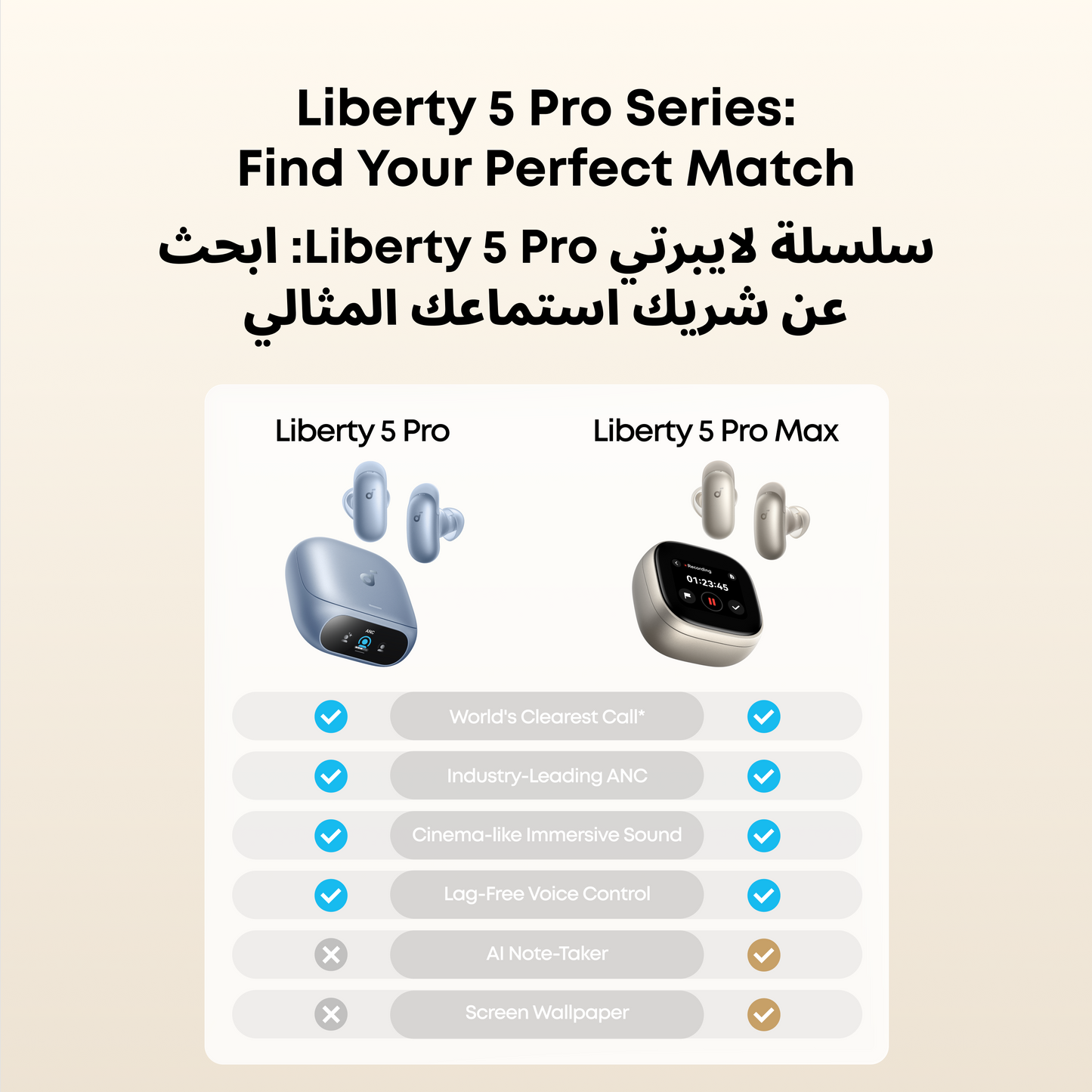 Liberty 5 Pro | Noise Cancelling Earbuds for Clear Calls