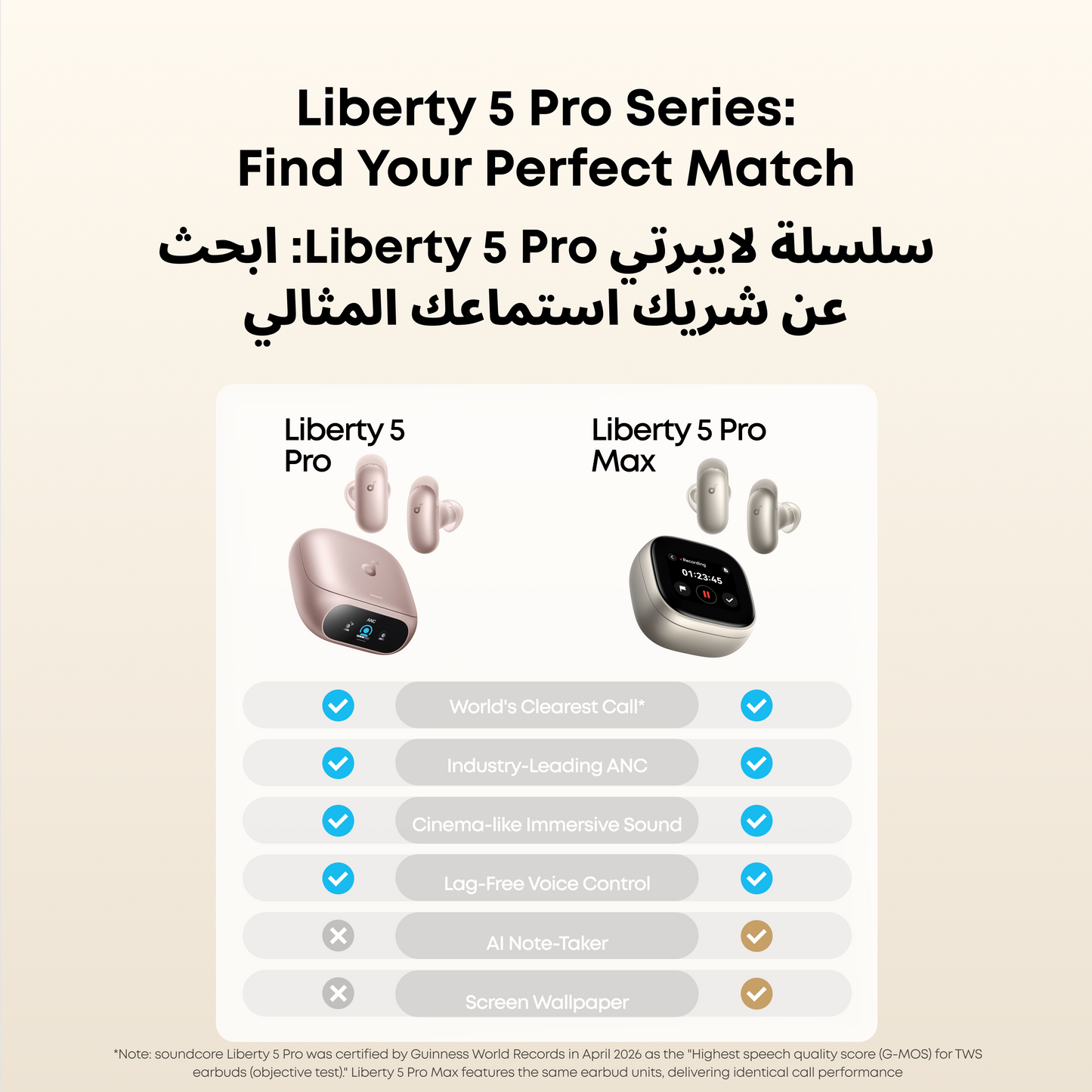 Liberty 5 Pro | Noise Cancelling Earbuds for Clear Calls