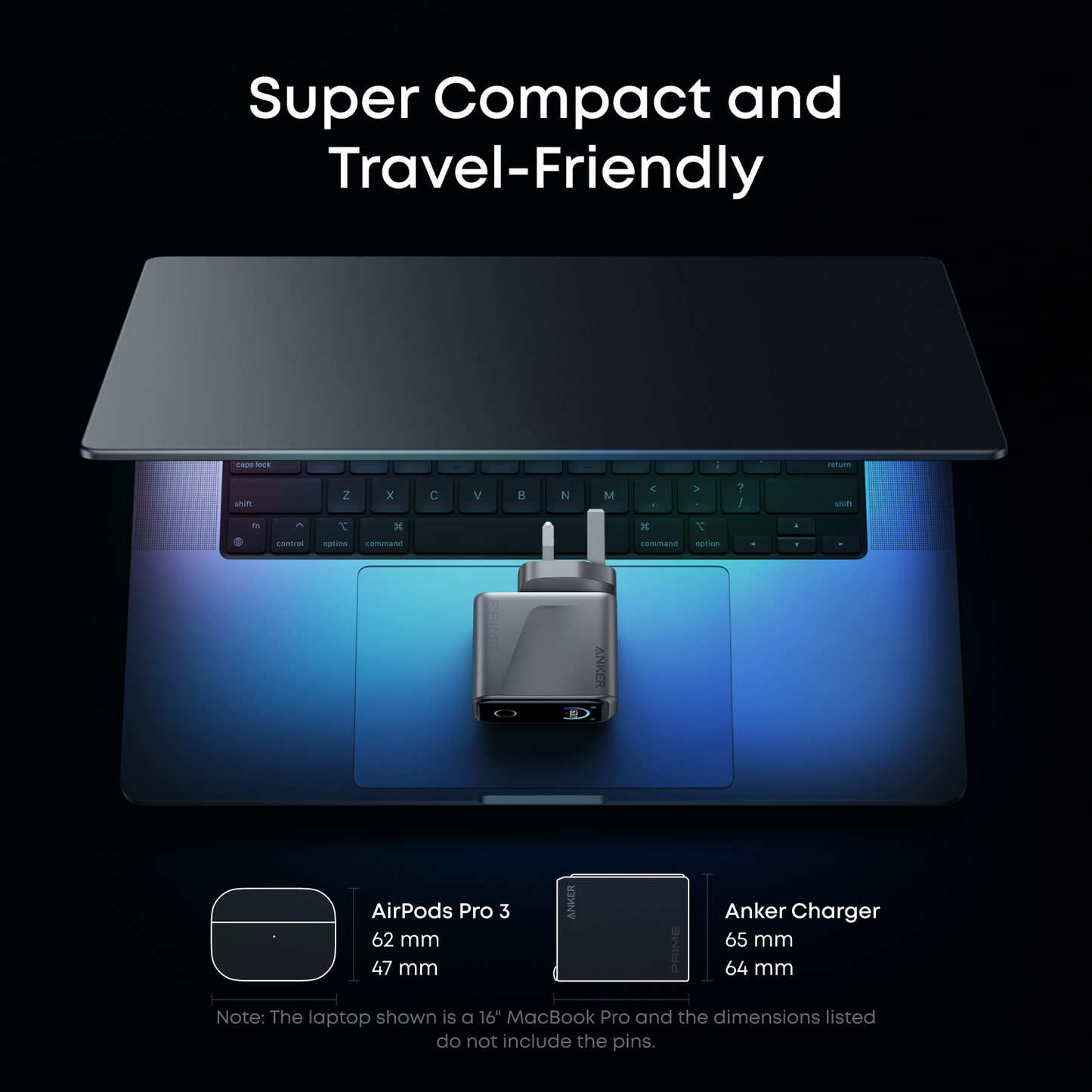 Anker Prime Charger (160W, 3 Ports, Smart Display)