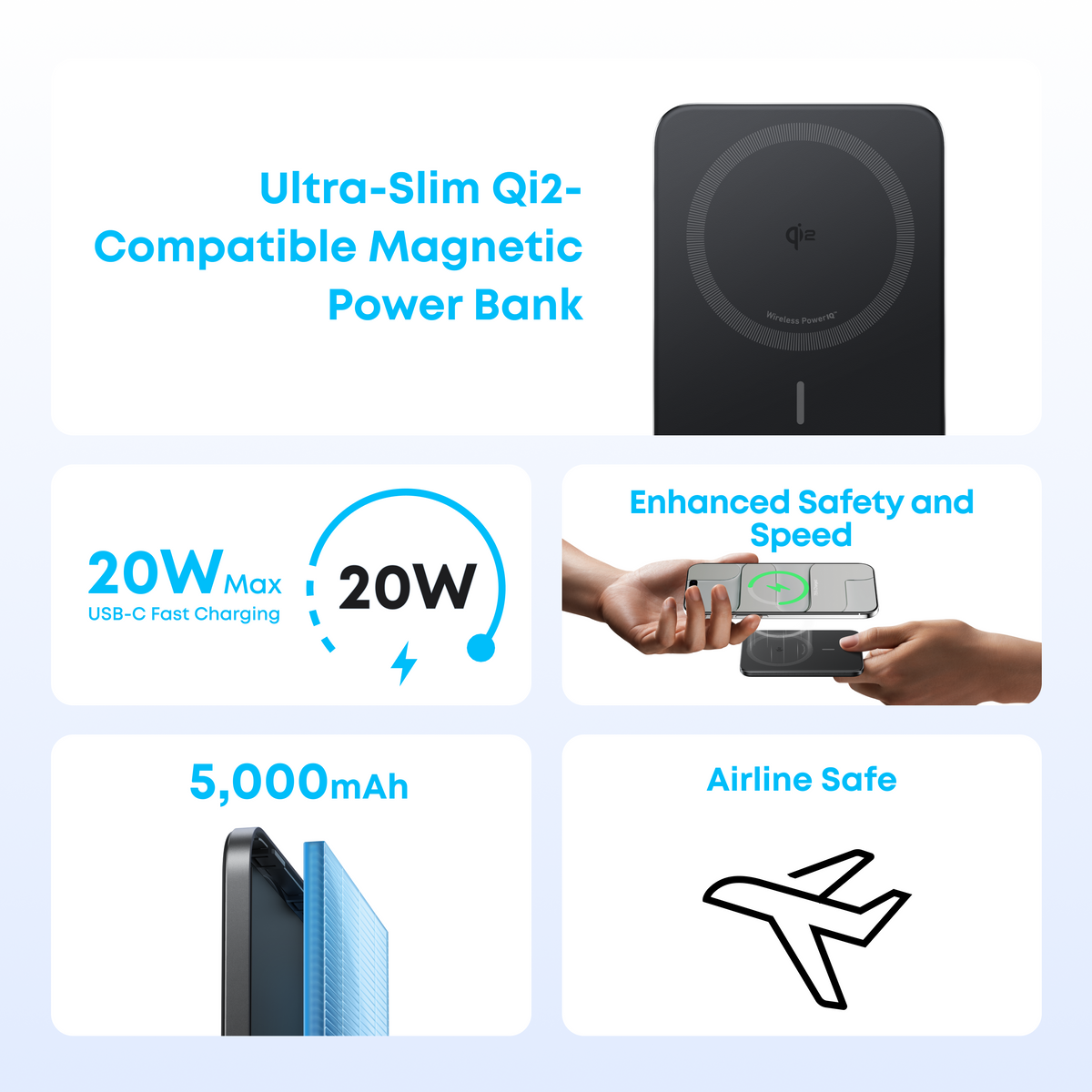 Anker Nano Power Bank 5000mAh Slim Magnetic Wireless