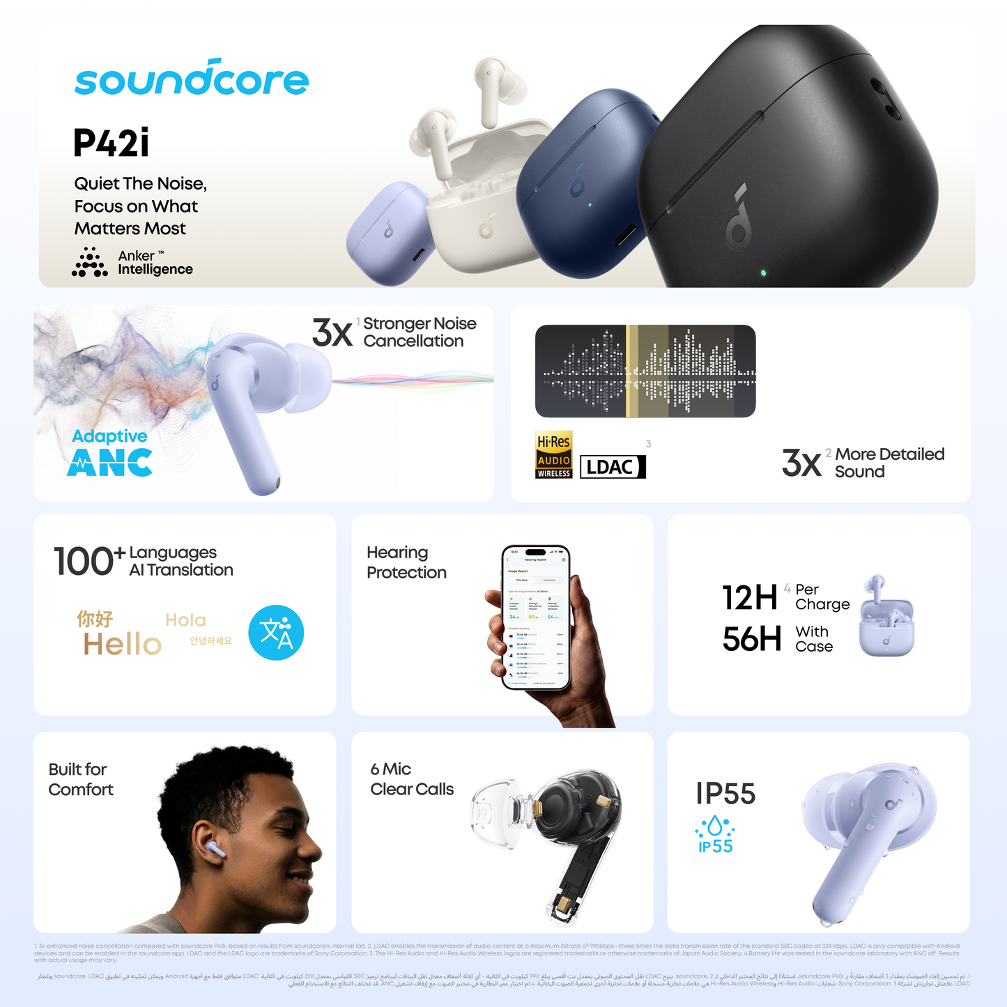 soundcore P42i | Adaptive ANC & Hi-Res Audio Earbuds