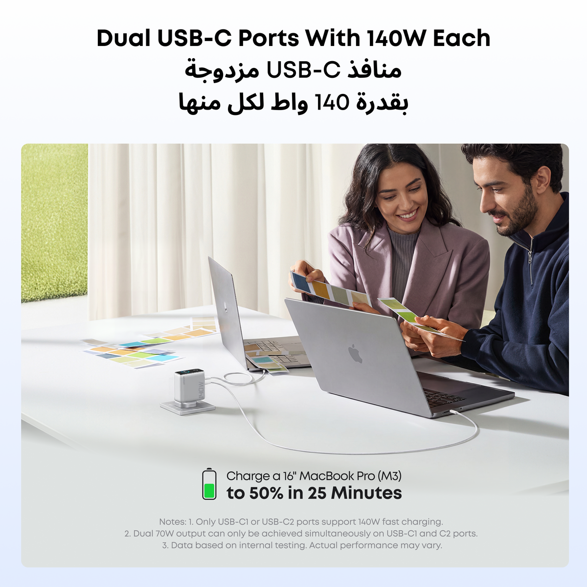 Anker Laptop Charger (140W, 4-Port, PD 3.1) with USB-C Cable