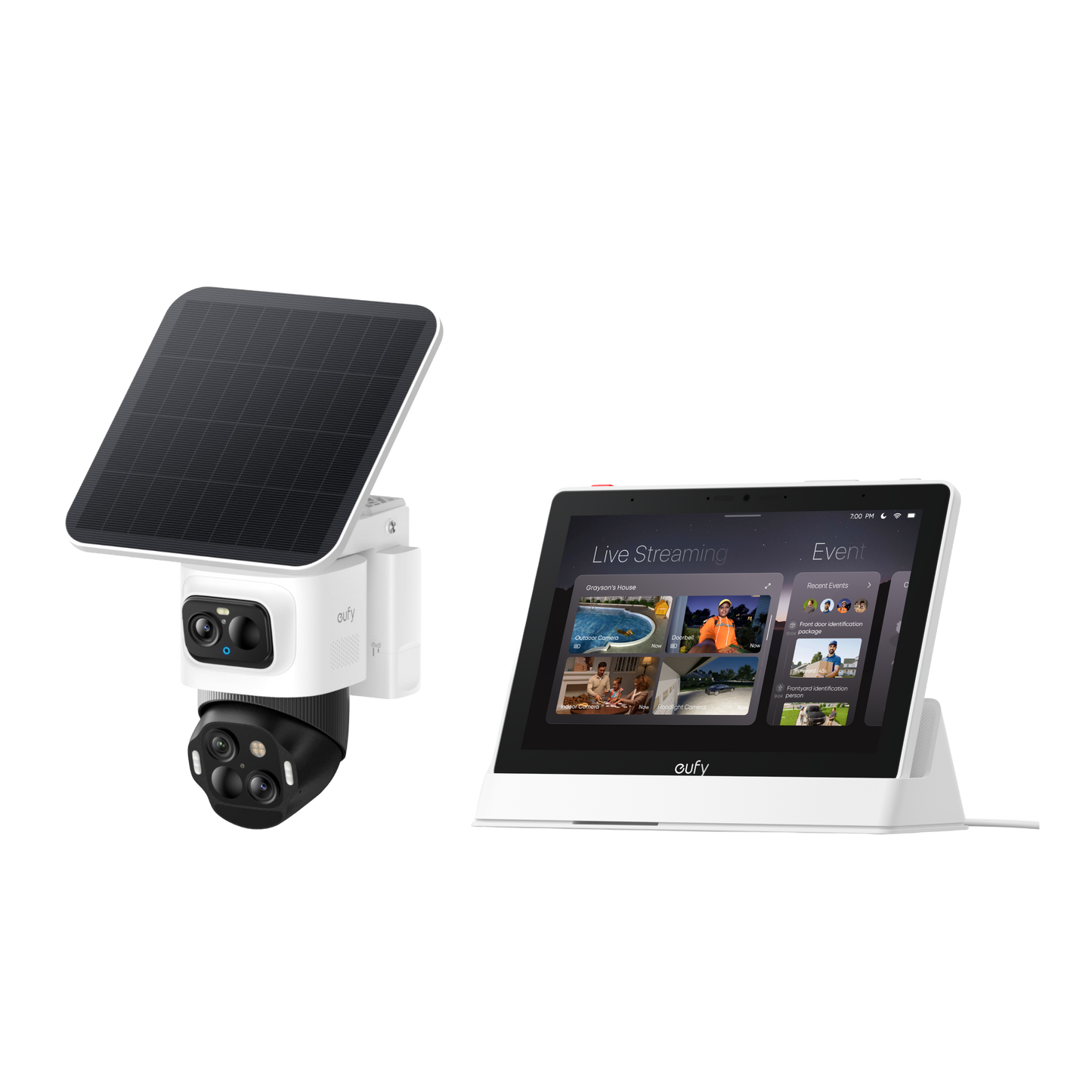 eufyCam S4 Triple-Lens Outdoor Solar Security Camera Solo + eufy Smart Display E10