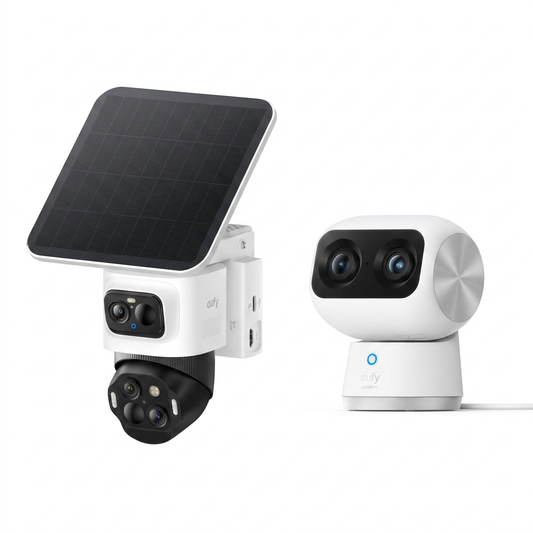 eufyCam S4 Triple-Lens Outdoor Solar Security Camera Solo+ eufy S350 Indoor Cam