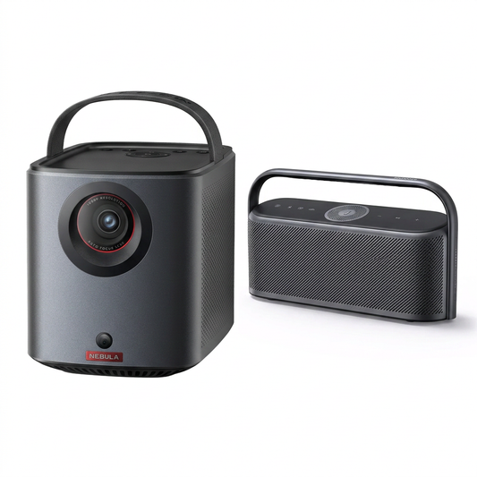 Mars 3 Air Portable Google TV Projector + soundcore Motion X600 Speaker