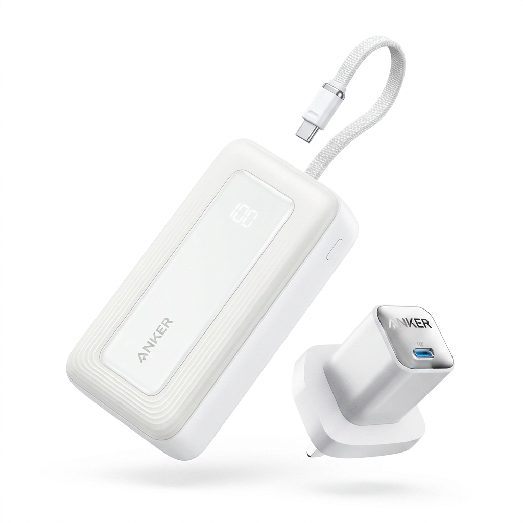 Anker 511 Charger (Nano 3, 30W) + Anker Power Bank 20000mAh 30W Built-In USB-C Cable