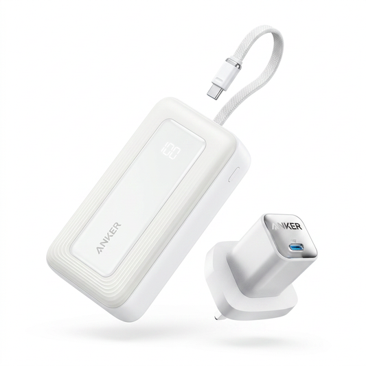 Anker 511 Charger (Nano 3, 30W) + Anker Power Bank 20000mAh 30W Built-In USB-C Cable