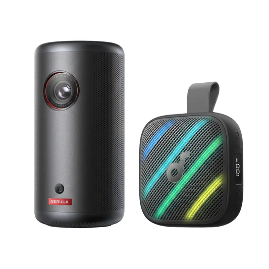 Capsule 3 1080p Mini Google TV Projector + soundcore Boom Go 3i
