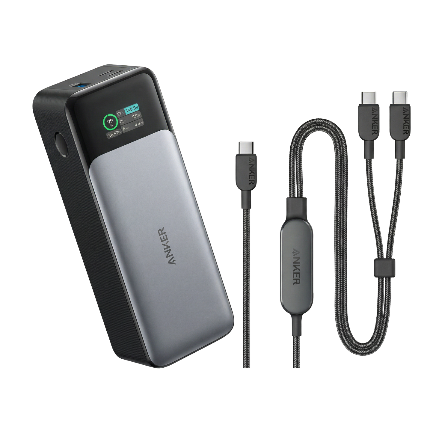 Anker 737 Power Bank (PowerCore 24K)+Anker 2-in-1 USB C to USB C Cable 140W