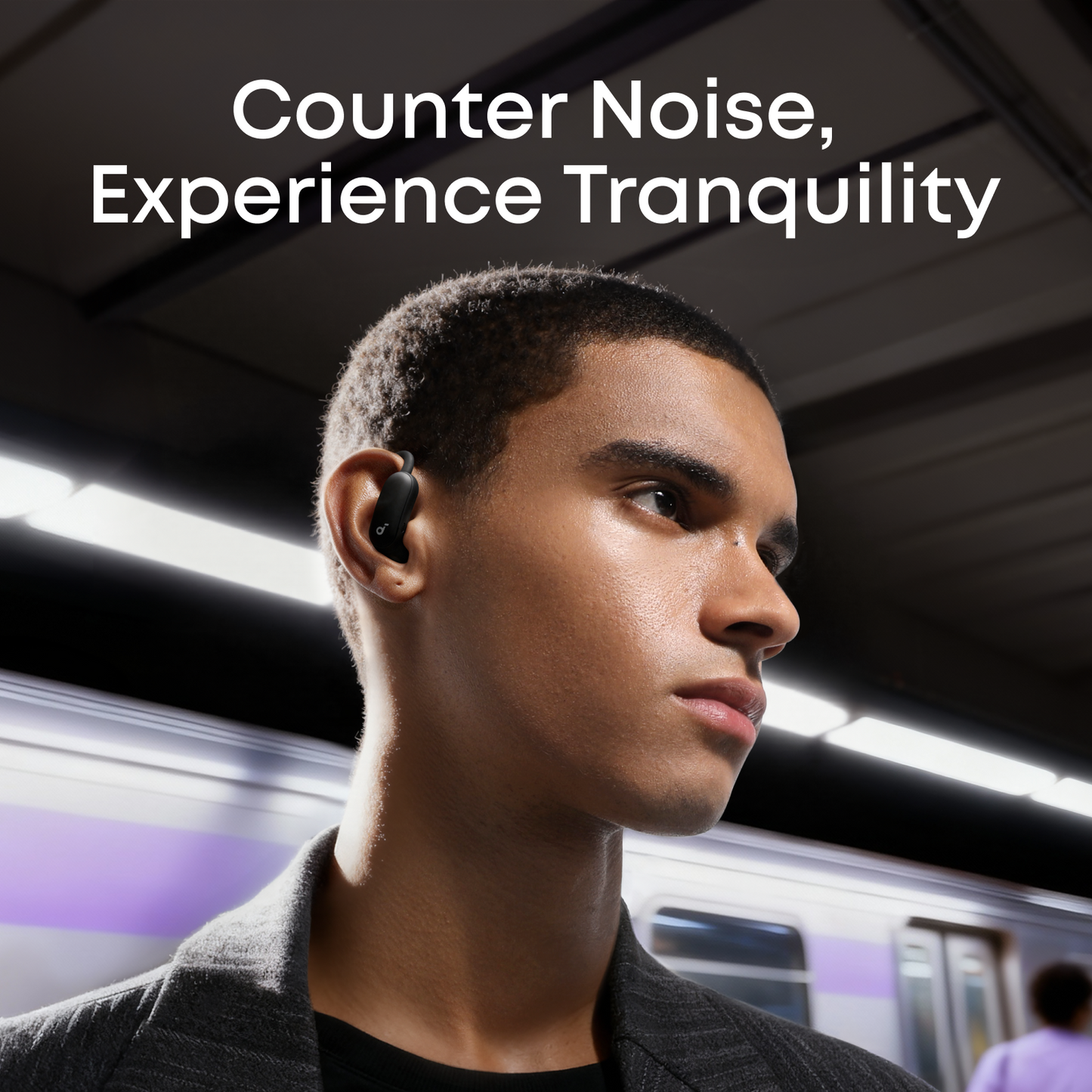men wearing aerofit 2 pro anc earbuds enjoy noise environment