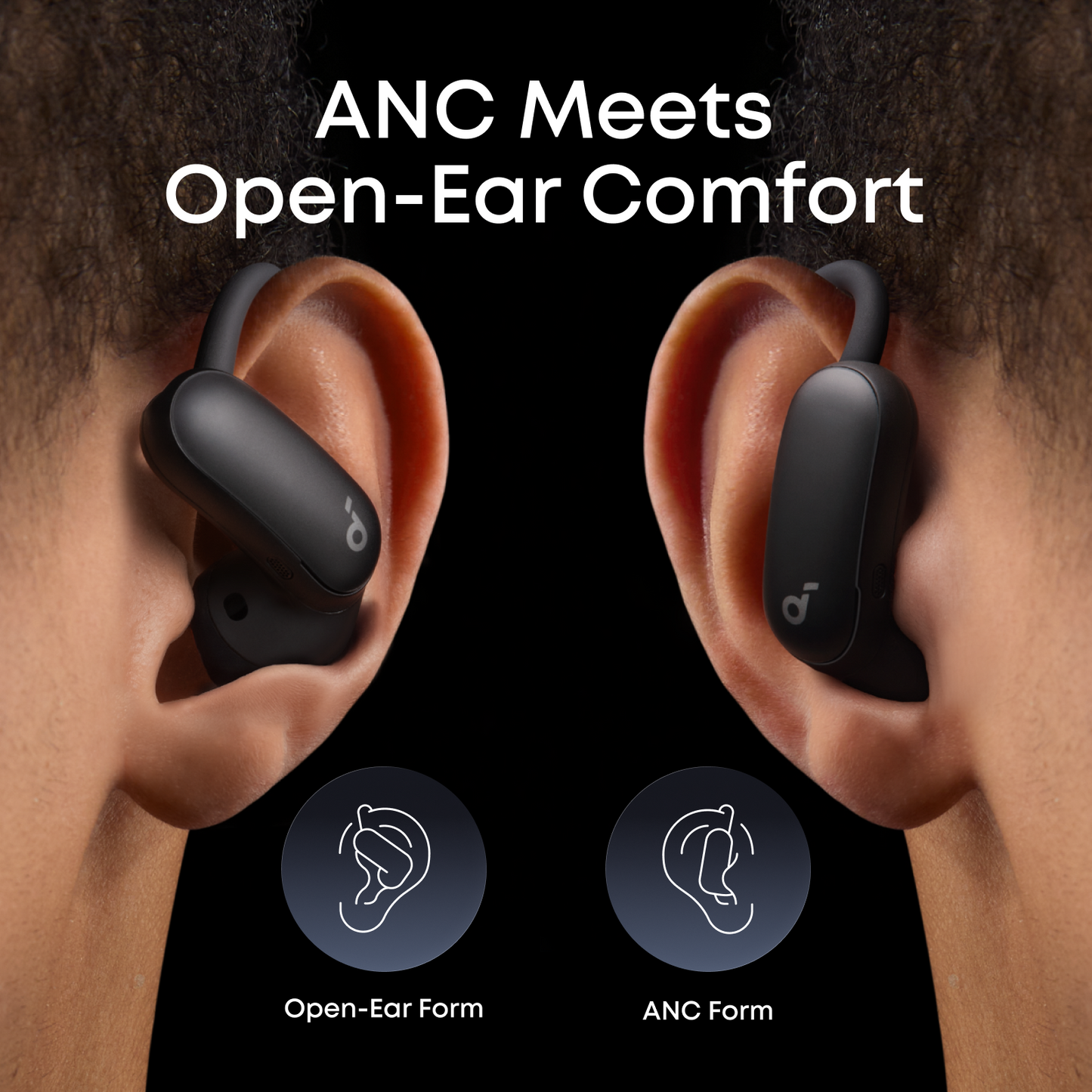 Wearing soundcore Aerofit 2 Pro dual form earbuds